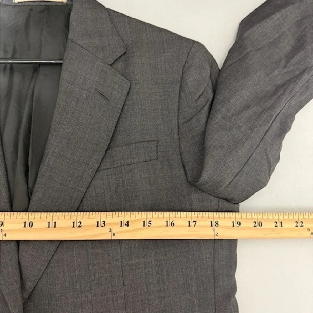 Vintage‎ Valentino Mens Gray Virgin Wool Cashmere Glen Plaid Blazer Sport Coat